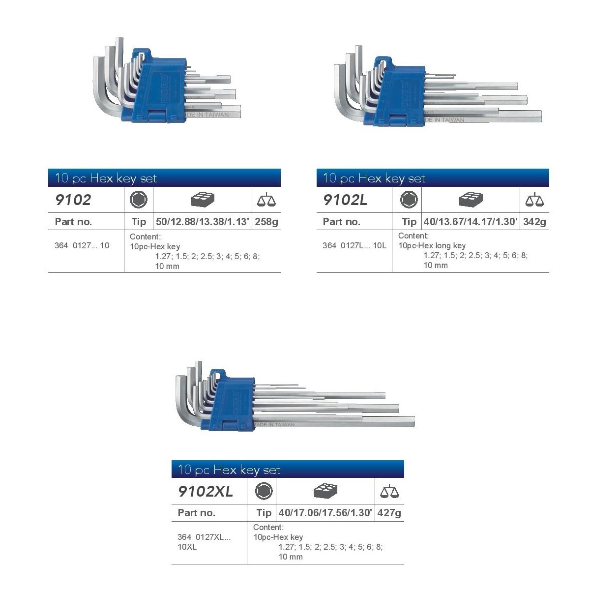 10 PC HEX KEY SET (EACH) Stars Management DMCC